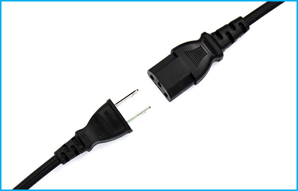 PSE認(rèn)證電源線AC兩扁插帶品字尾