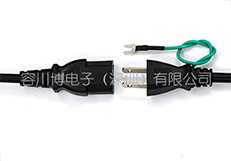 PSE認(rèn)證電源線AC兩插帶地線品字尾